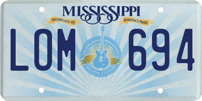 MS license plate LOM694