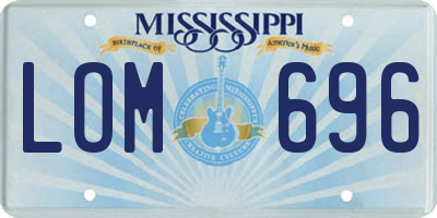 MS license plate LOM696