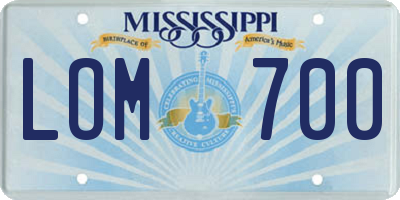 MS license plate LOM700