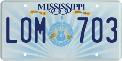 MS license plate LOM703