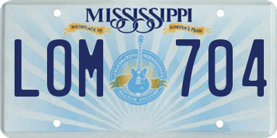 MS license plate LOM704
