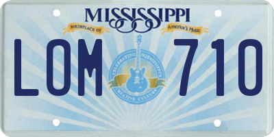 MS license plate LOM710