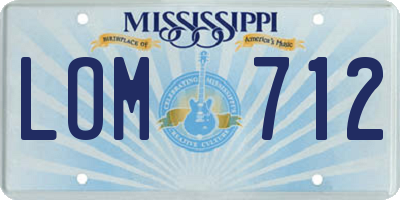 MS license plate LOM712