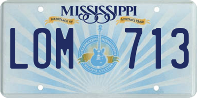 MS license plate LOM713