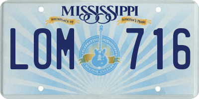 MS license plate LOM716