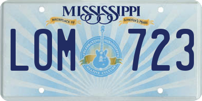 MS license plate LOM723
