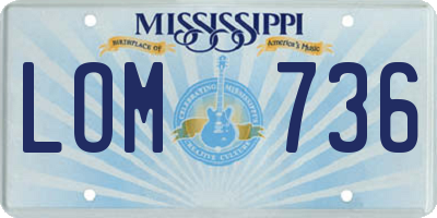 MS license plate LOM736