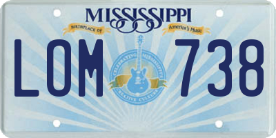 MS license plate LOM738