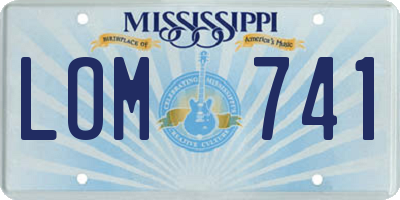 MS license plate LOM741