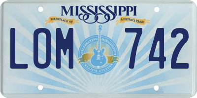MS license plate LOM742