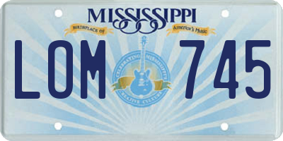 MS license plate LOM745