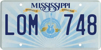 MS license plate LOM748