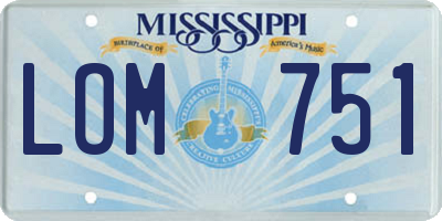 MS license plate LOM751