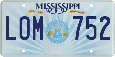 MS license plate LOM752