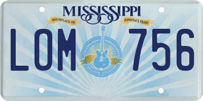 MS license plate LOM756