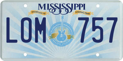 MS license plate LOM757