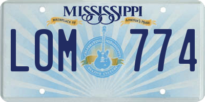 MS license plate LOM774