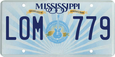 MS license plate LOM779