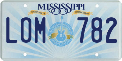 MS license plate LOM782