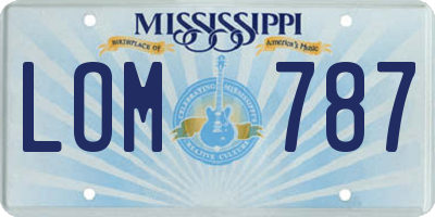 MS license plate LOM787