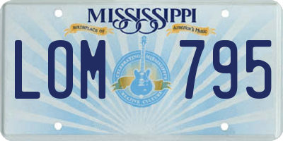 MS license plate LOM795