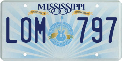 MS license plate LOM797