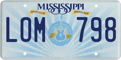 MS license plate LOM798