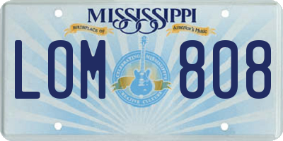 MS license plate LOM808