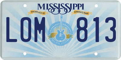MS license plate LOM813