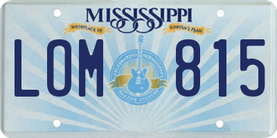 MS license plate LOM815