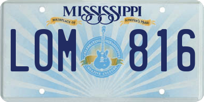 MS license plate LOM816