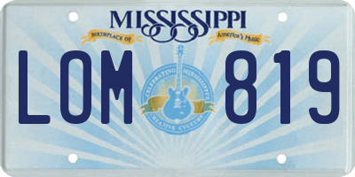 MS license plate LOM819