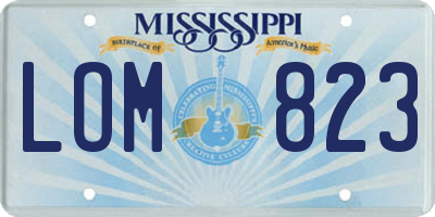 MS license plate LOM823
