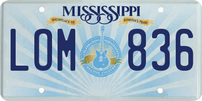 MS license plate LOM836