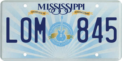 MS license plate LOM845