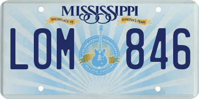 MS license plate LOM846