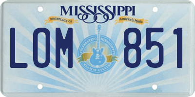 MS license plate LOM851