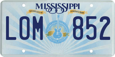 MS license plate LOM852