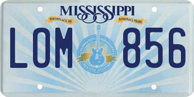 MS license plate LOM856