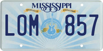 MS license plate LOM857