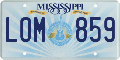 MS license plate LOM859