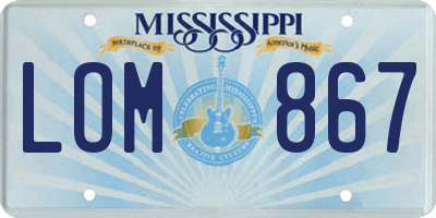 MS license plate LOM867