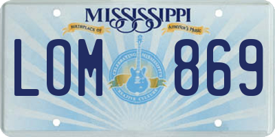 MS license plate LOM869