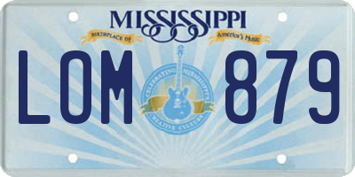 MS license plate LOM879