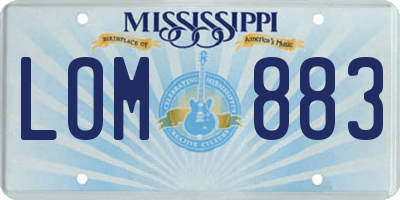 MS license plate LOM883