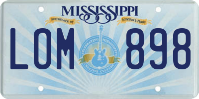 MS license plate LOM898