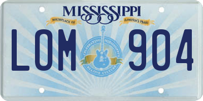 MS license plate LOM904