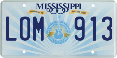 MS license plate LOM913