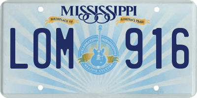 MS license plate LOM916