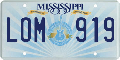 MS license plate LOM919